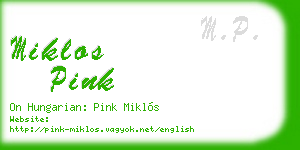 miklos pink business card
